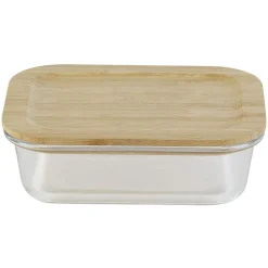 Gifi Boîte alimentaire verre avec couvercle bambou Clearance