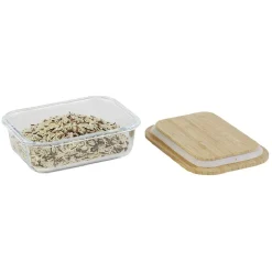 Gifi Boîte alimentaire verre avec couvercle bambou Clearance