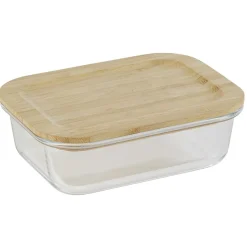 Gifi Boîte alimentaire verre avec couvercle bambou Clearance