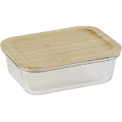 Gifi Boîte alimentaire verre avec couvercle bambou 1 000 ml Sale