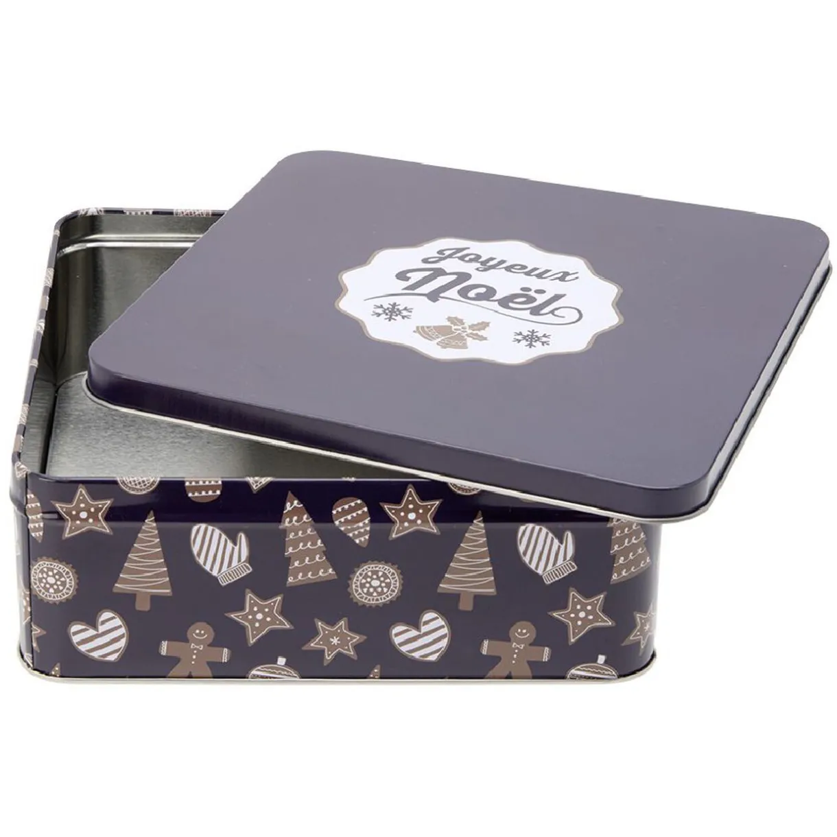 Gifi Boîte carrée en métal pour gâteaux de Noël Online