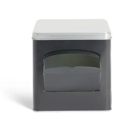 Gifi Boîte conservation avec ouverture métal noir et gris 14,5x14,5x14,5cm Online