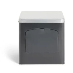 Gifi Boîte conservation avec ouverture métal noir et gris 14,5x14,5x14,5cm Online