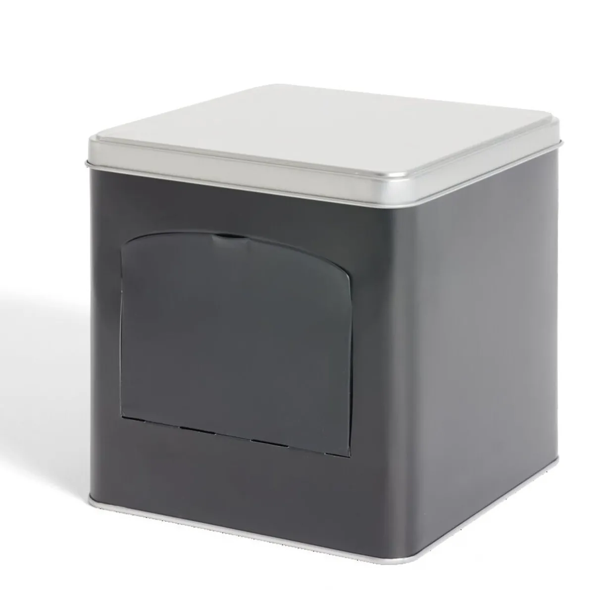 Gifi Boîte conservation avec ouverture métal noir et gris 14,5x14,5x14,5cm Online