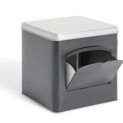 Gifi Boîte conservation avec ouverture métal noir et gris 14,5x14,5x14,5cm Online