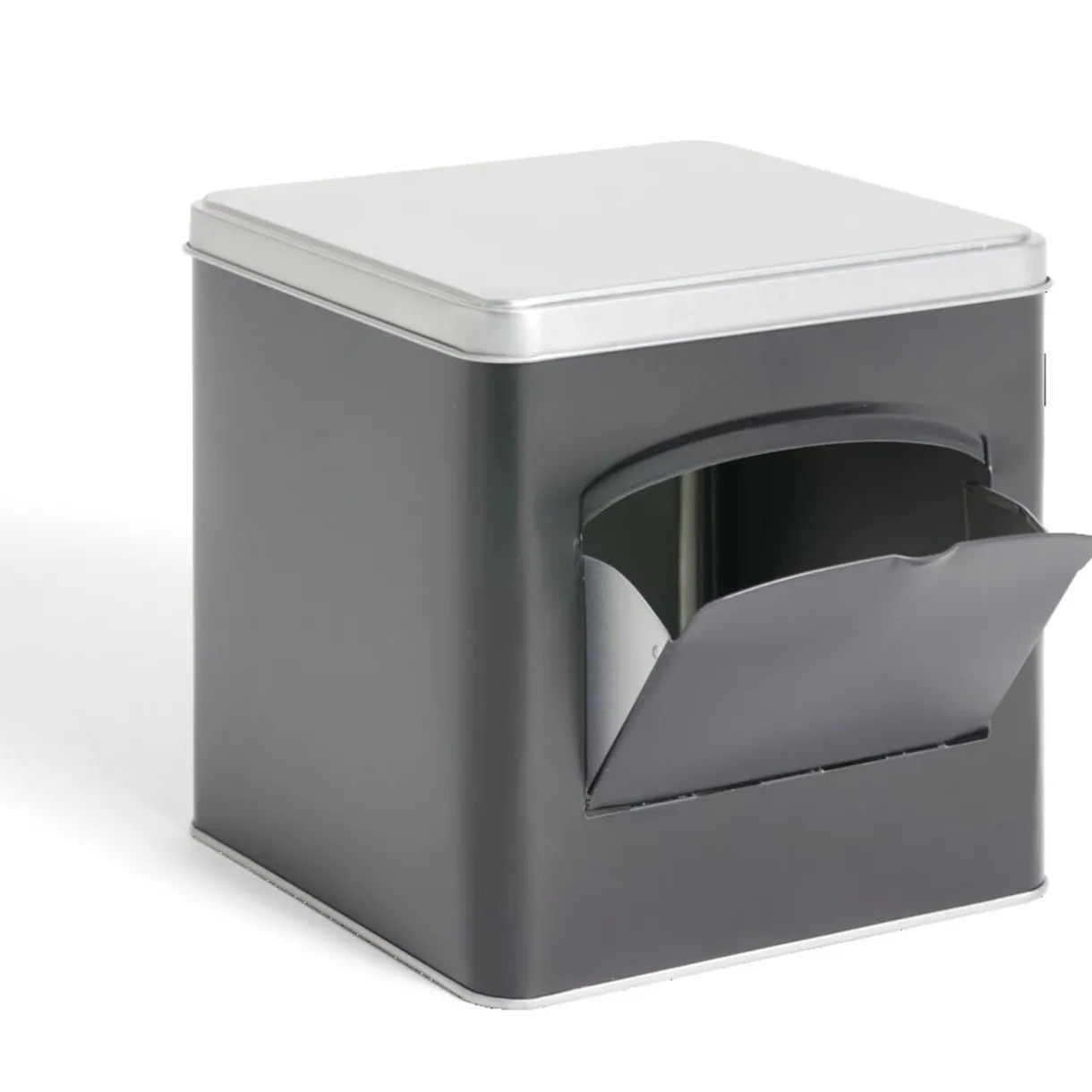 Gifi Boîte conservation avec ouverture métal noir et gris 14,5x14,5x14,5cm Online