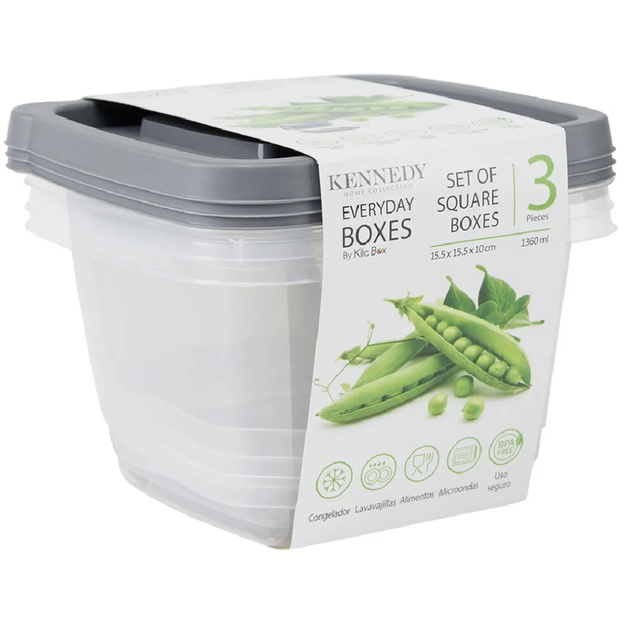 Gifi Boîte conservation plastique 1,36L x3 Online