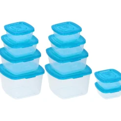 Gifi Boîte de conservation transparente couvercle bleu x10 Outlet