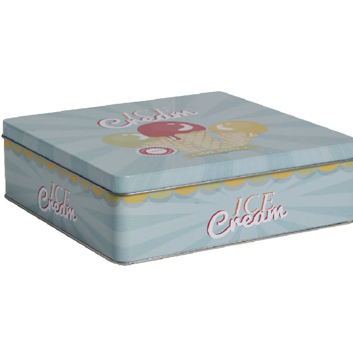 Gifi Boîte de rangement cuisine bleue décor glace multicolore Discount