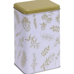 Gifi Boîte en métal imprimé feuillage 13x10xH20cm New