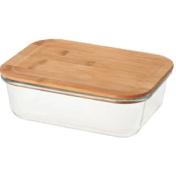 Gifi Boîte en verre et bambou 1,5 L Discount