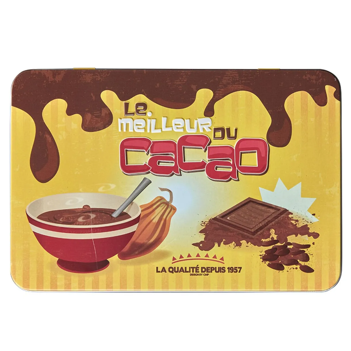 Gifi Boîte rectangulaire en métal le meilleur du cacao Outlet