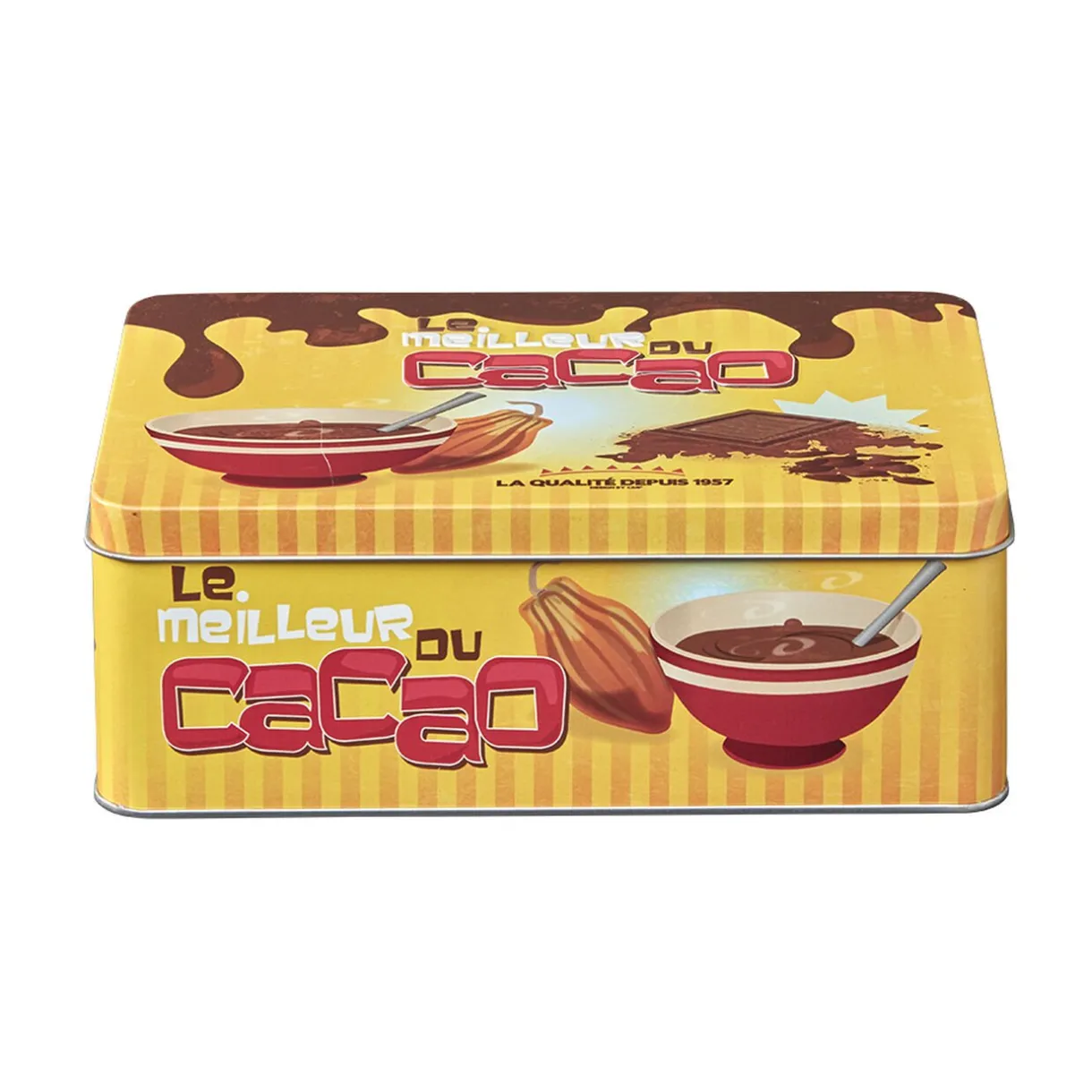 Gifi Boîte rectangulaire en métal le meilleur du cacao Outlet