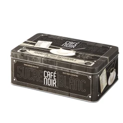 Gifi Boîte rectangulaire en métal design café noir Clearance