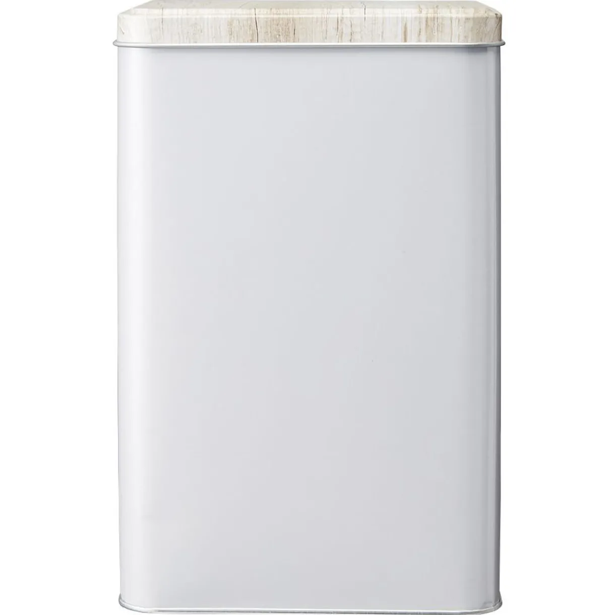 Gifi Boîte rectangulaire en métal gris avec couvercle effet bois