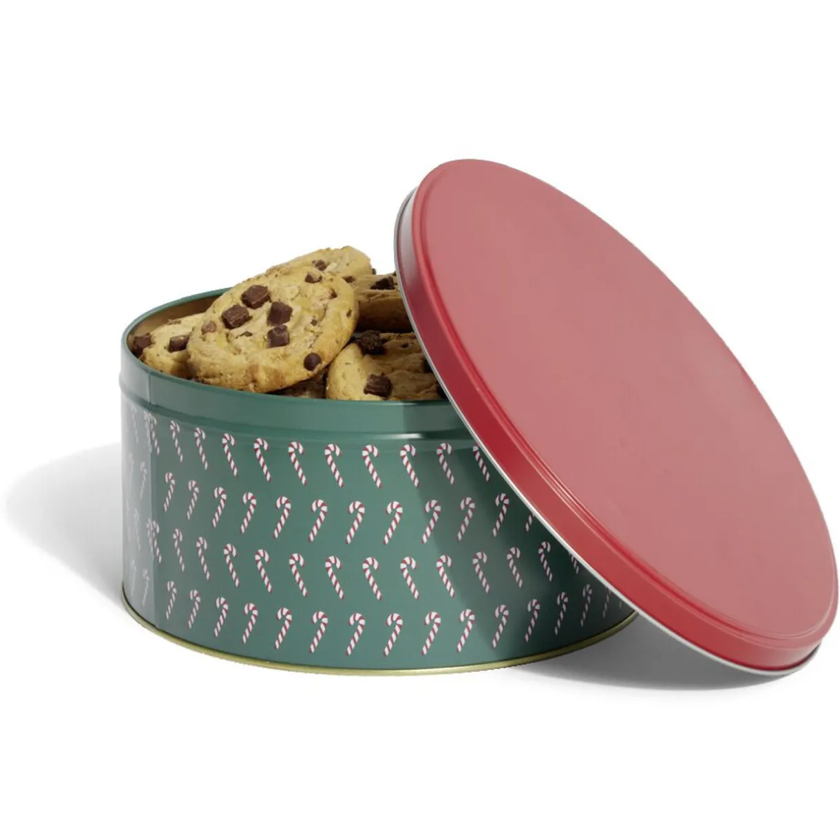 Gifi Boîte ronde en métal Ø22cm motif sucres d'orge rouge et vert Clearance