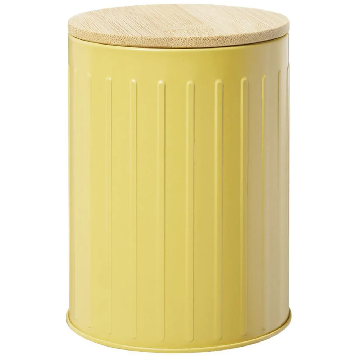 Gifi Boîte ronde métal embossée avec couvercle bambou Ø10xH13,5cm New