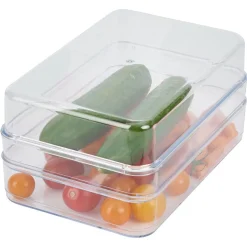 Gifi Boîte transparente à 2 niveaux pour frigo 2,5L - L.21,5x14,5xH10,5cm Sale
