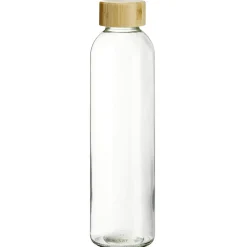 Gifi Bouteille en verre avec bouchon en bambou 750 ml