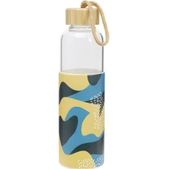 Gifi Bouteille en verre avec étui silicone antidérapant 550ml Ø6,6xH24cm