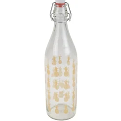 Gifi Bouteille en verre Officina style tropical motif ananas 1L Hot