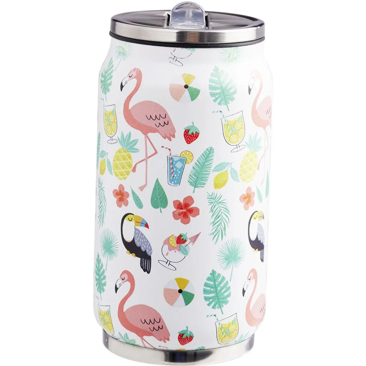 Gifi Canette isotherme inox imprimé tropical 260 ml Outlet