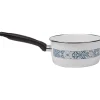 Gifi Casserole anti-adhésive acier émaillé blanc crème et bleu Best