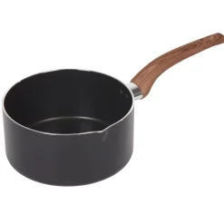Gifi Casserole noire manche effet bois Ø 18 Hot