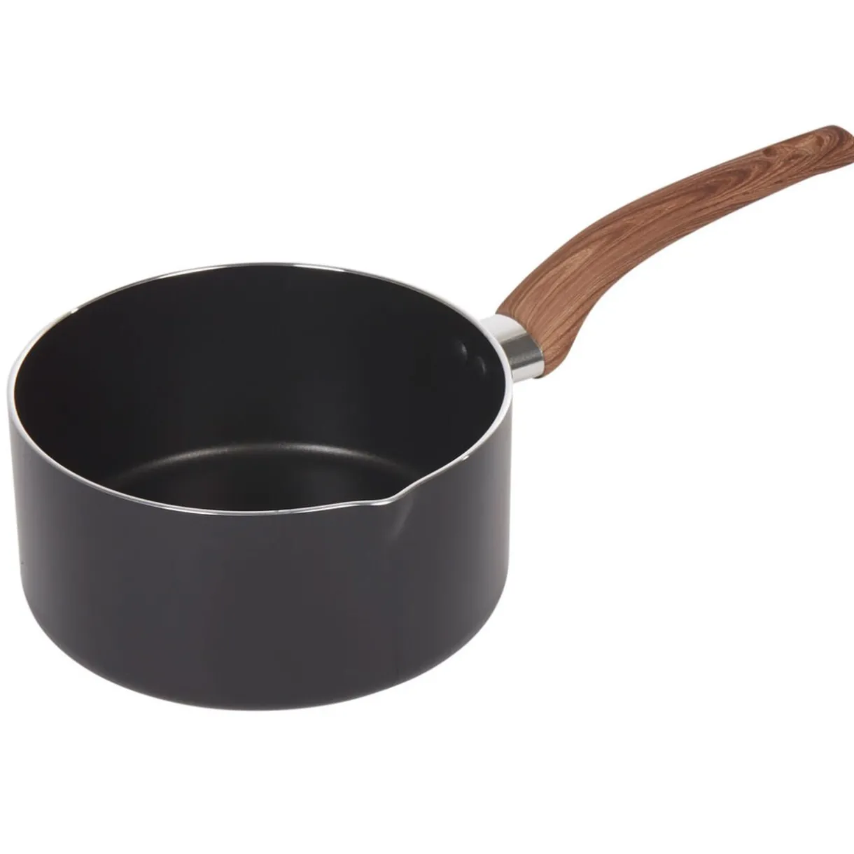 Gifi Casserole noire manche effet bois Ø 18 Hot