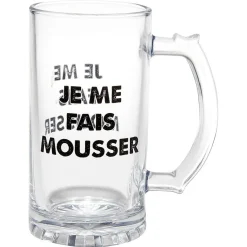 Gifi Chope à bière verre transparent inscription Champion de levée de coude Discount