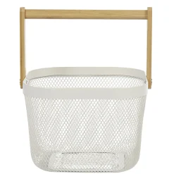 Gifi Corbeille à fruits avec anse métal blanc naturel Outlet
