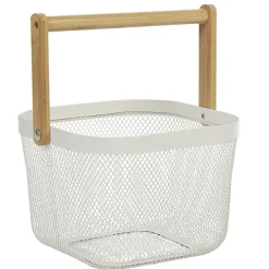 Gifi Corbeille à fruits avec anse métal blanc naturel Outlet
