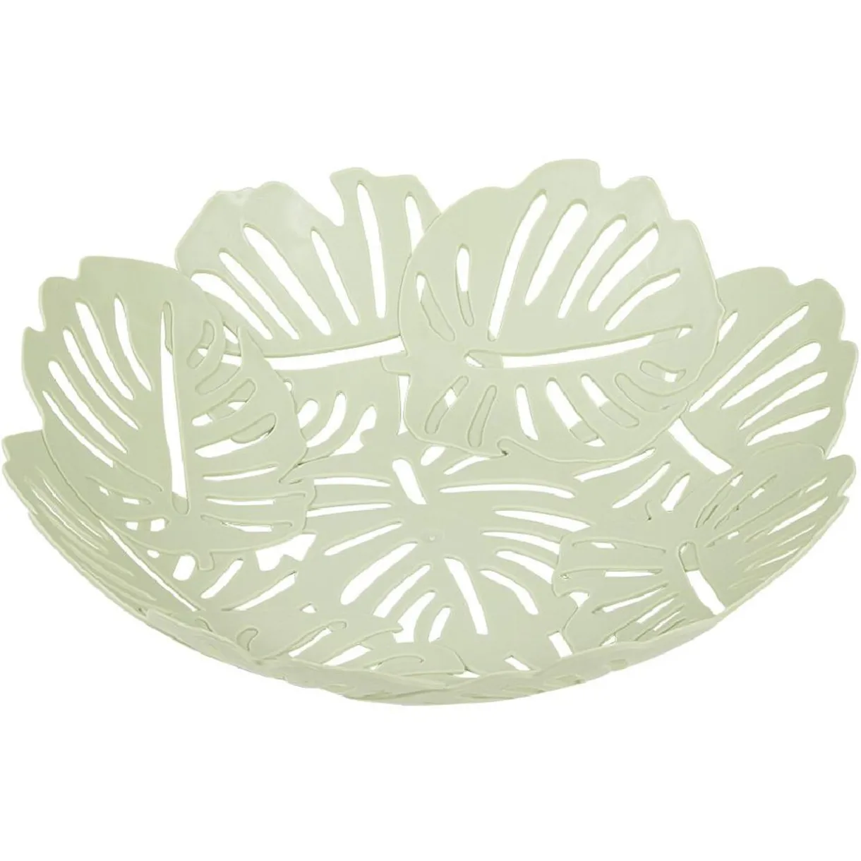 Gifi Corbeille à fruits design feuilles vert rose ou beige
