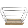 Gifi Corbeille à fruits métal filaire socle bambou gris naturel Clearance