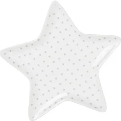 Gifi Coupelle blanche forme étoile à pois gris