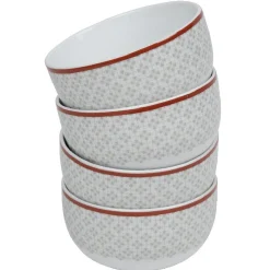 Gifi Coupelle design oreige bord orange et motifs gris x4 Best