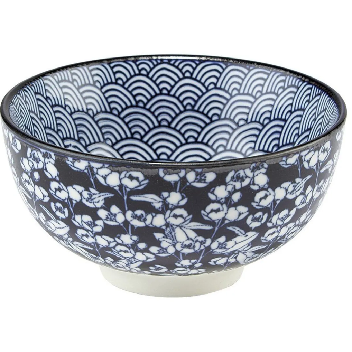Gifi Coupelle en porcelaine décor blanc et bleu