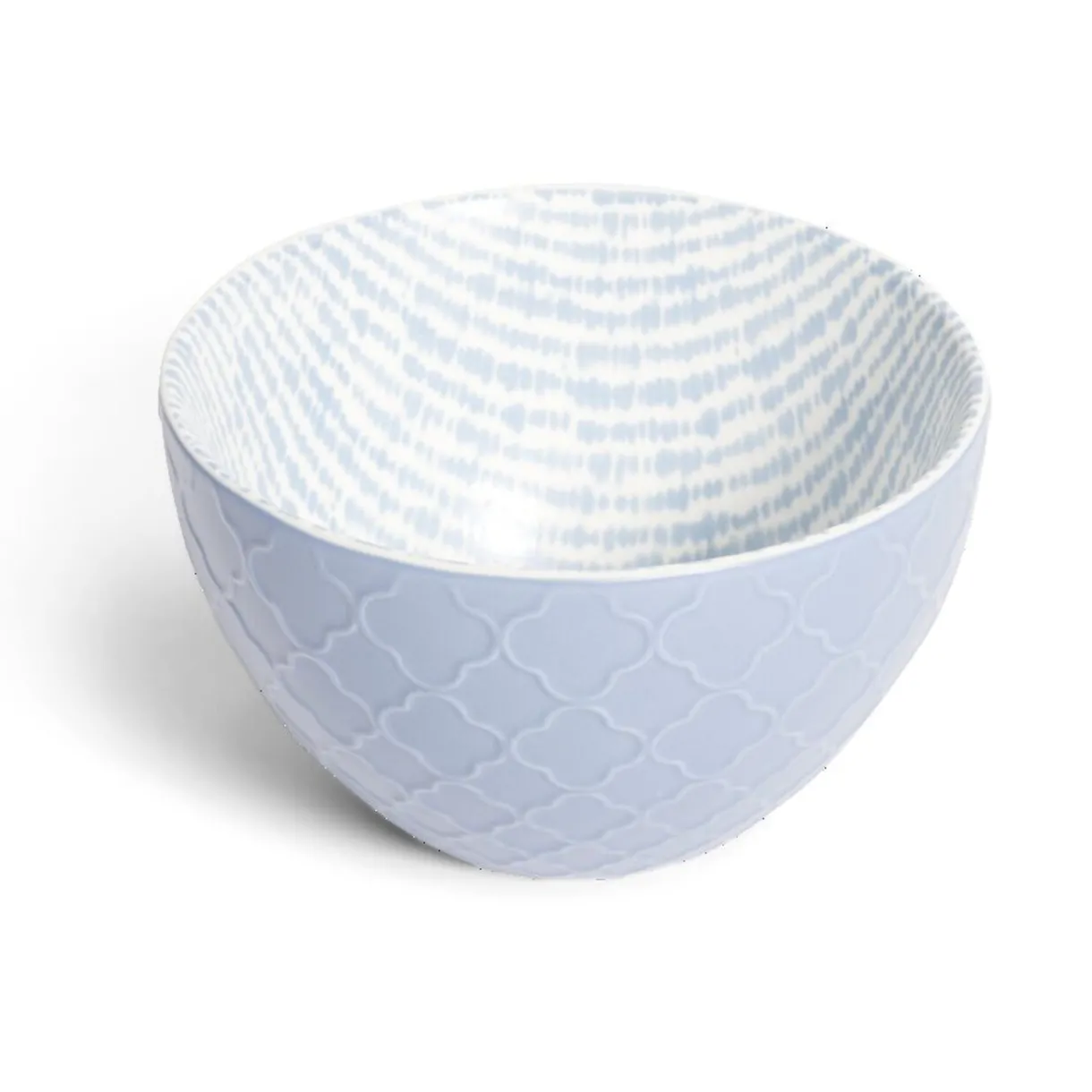 Gifi Coupelle porcelaine motif tissé blanc et bleu pastel Ø13xH7,2cm Hot