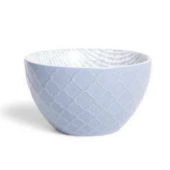 Gifi Coupelle porcelaine motif tissé blanc et bleu pastel Ø13xH7,2cm Hot