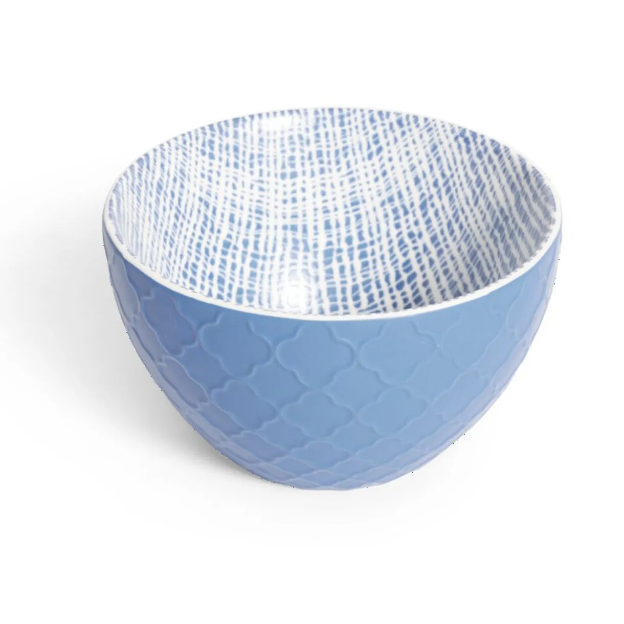 Gifi Coupelle porcelaine motif tissé blanc et bleu Ø13xH7,2cm Online