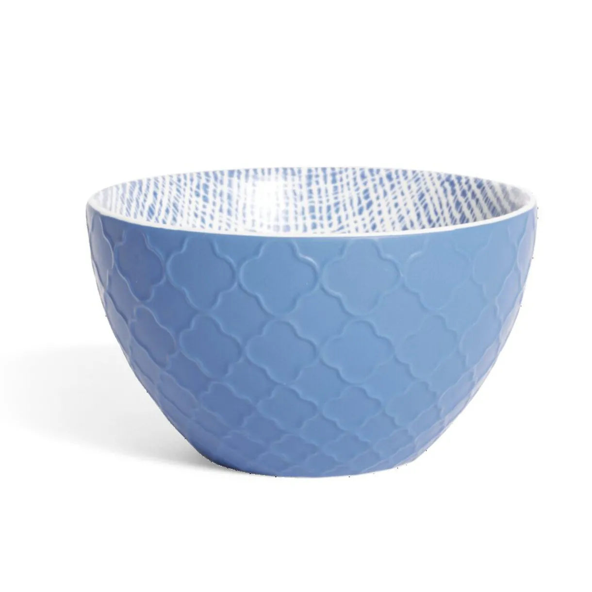 Gifi Coupelle porcelaine motif tissé blanc et bleu Ø13xH7,2cm Online