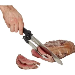 Gifi Couteau à trancher réglable noir en inox Hot