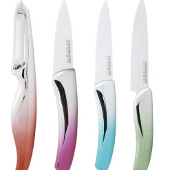 Gifi Couteau céramique manche coloré x 3 et éplucheur New