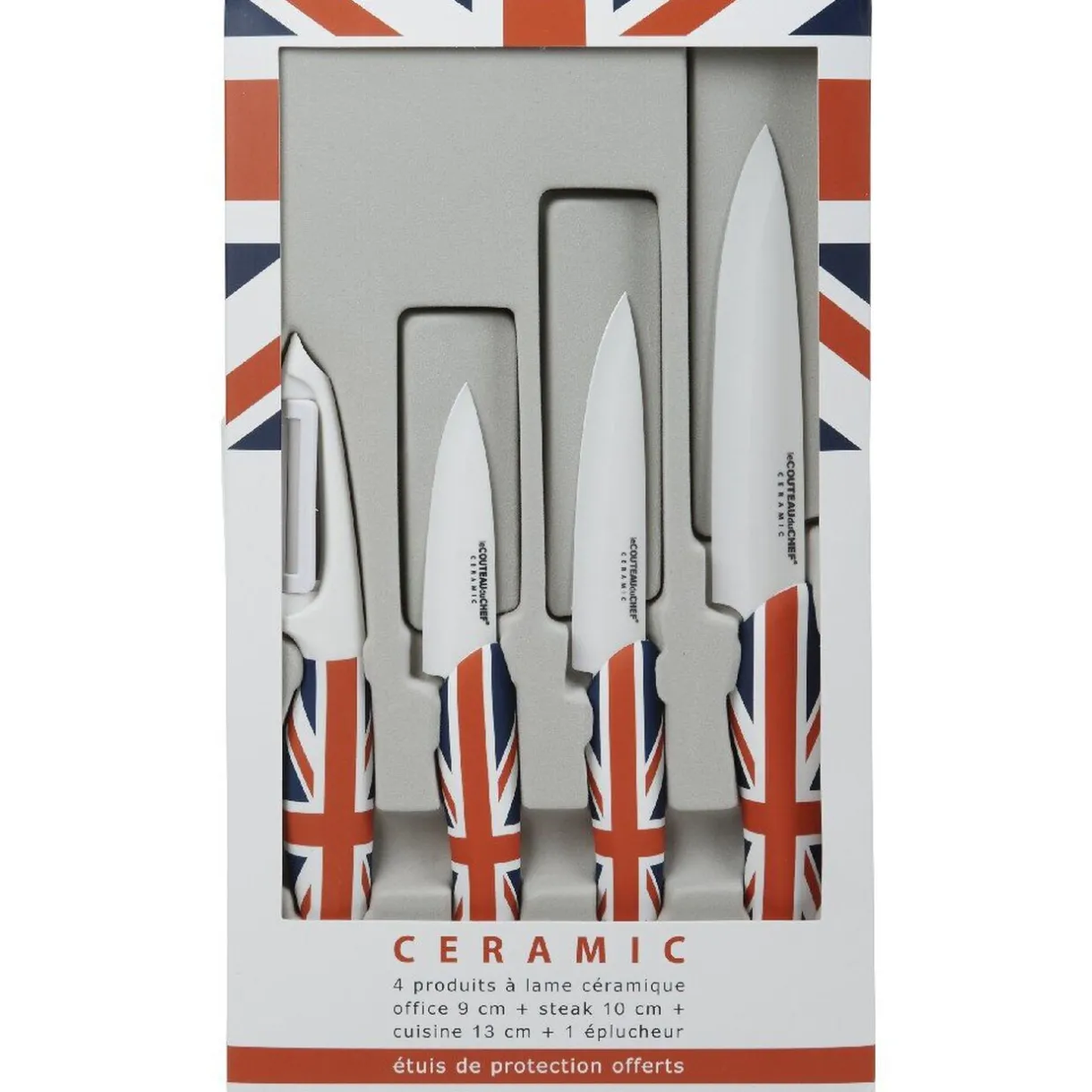 Gifi Couteau céramique manche London x 3 et éplucheur Sale