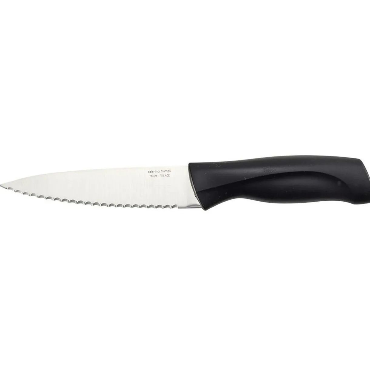 Gifi Couteau de cuisine en inox avec manche noir