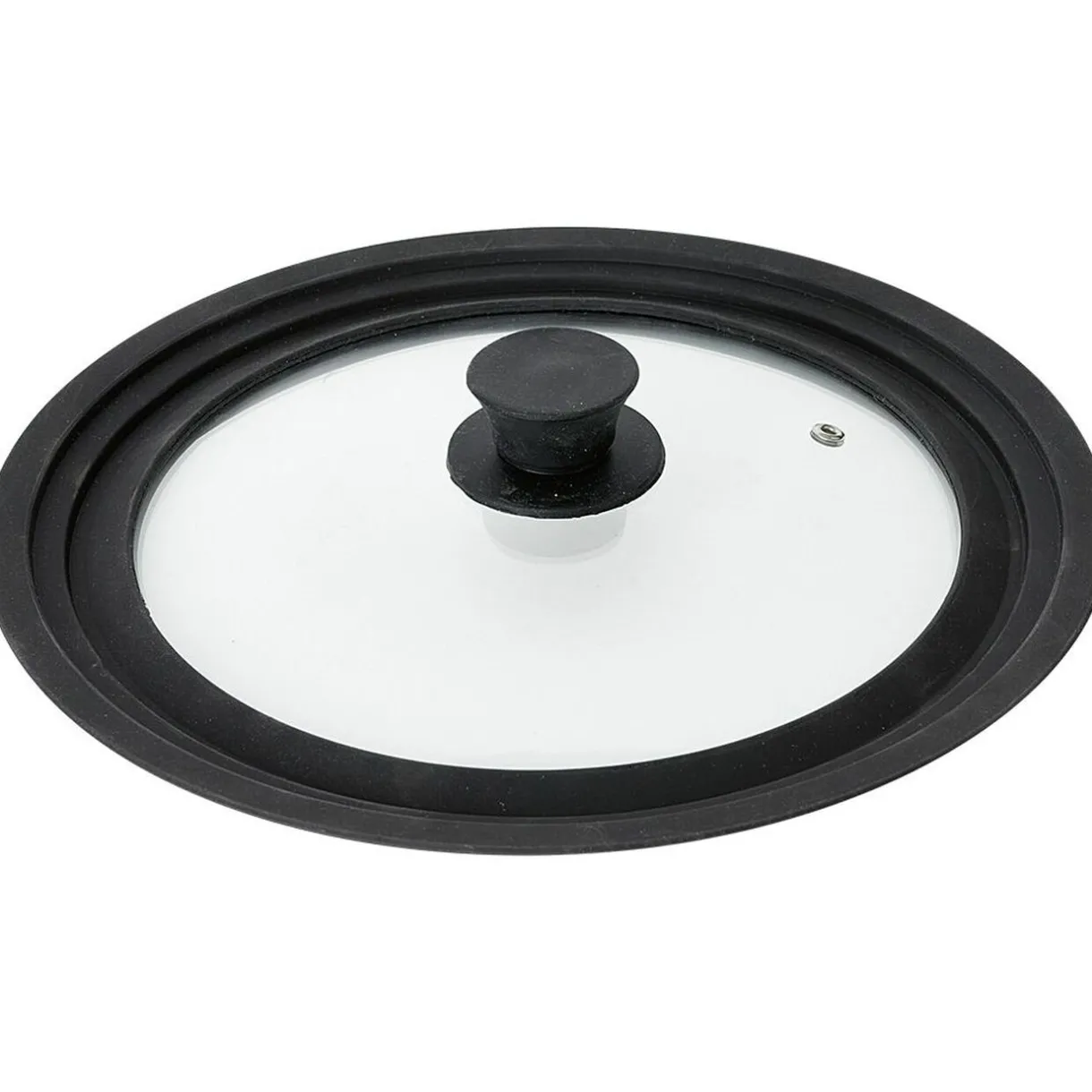 Gifi Couvercle en verre avec contour silicone noir Ø 30 cm Clearance