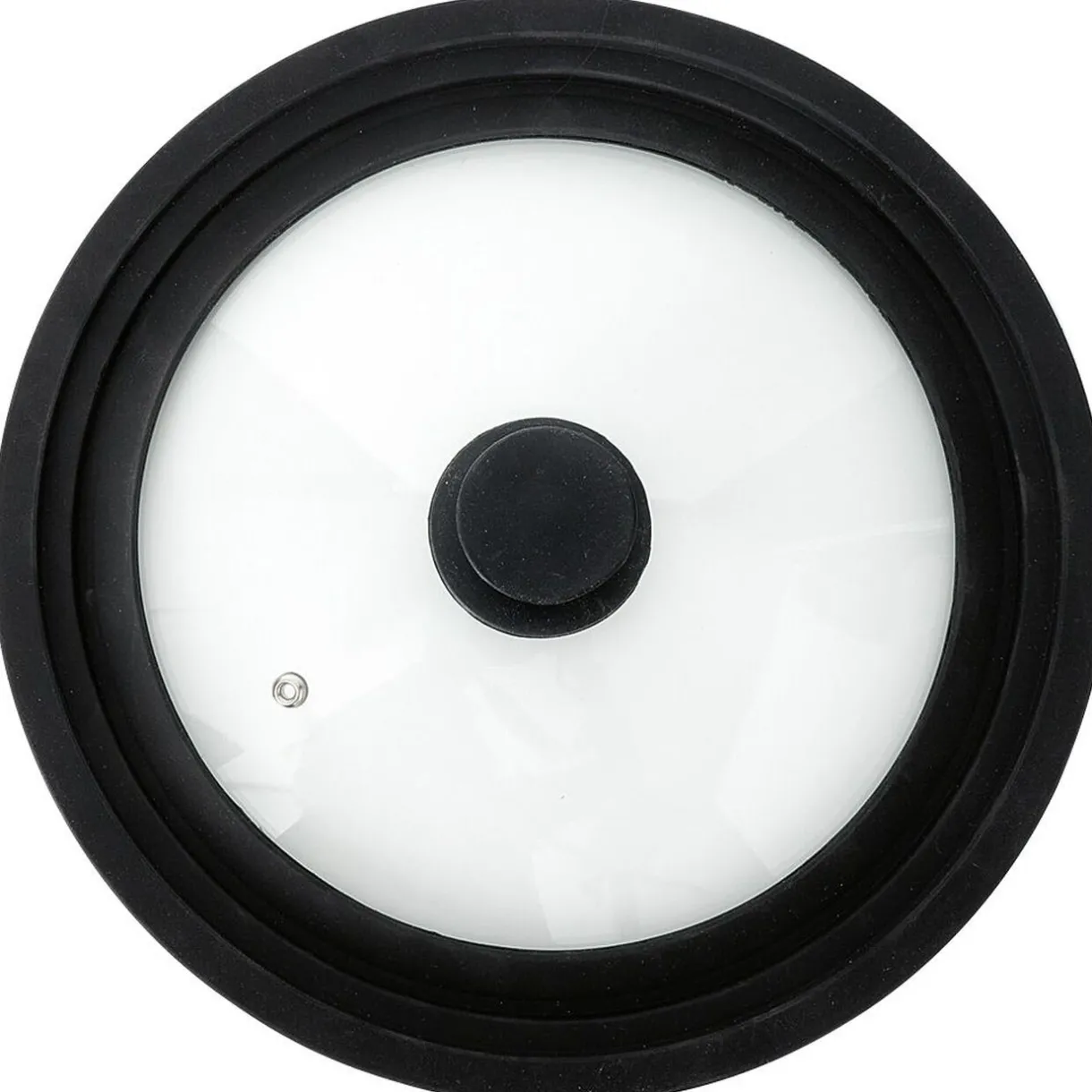 Gifi Couvercle en verre avec contour silicone noir Ø 30 cm Clearance
