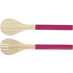 Gifi Couvert à salade jaune, rose ou bleu en bambou Clearance