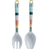Gifi Couverts à salade blancs motif bayadère multicolore x2 Hot