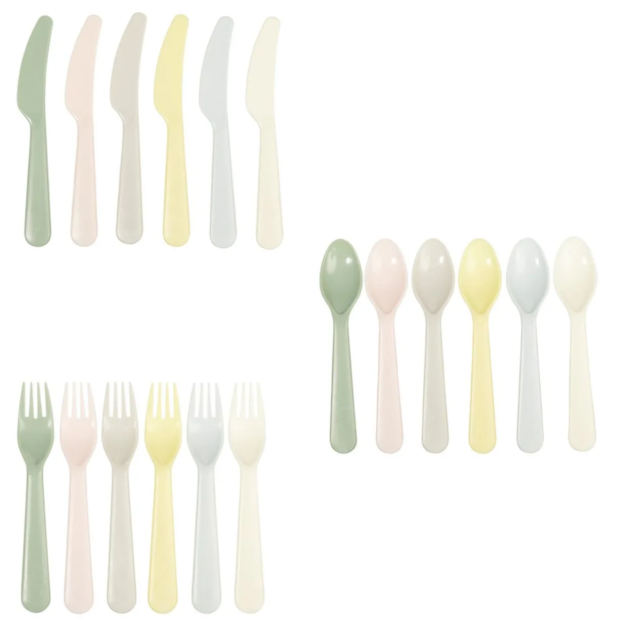 Gifi Couverts en plastique réutilisable 6 personnes